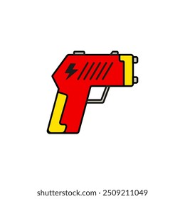 Vetor isolado de arma de atordoamento em fundo branco, arma de teaser