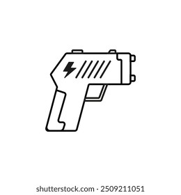 Pistola de aturdimiento Vector aislado en el fondo blanco, pistola teaser
