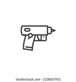 Stun gun line icon. linear style sign for mobile concept and web design. Electric pistol outline vector icon. Symbol, logo illustration. Vector graphics