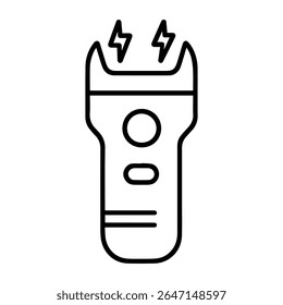 stun gun line icon vector on white background 
Vector gun icon on white background