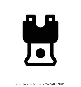 Stun gun. Outlined stroke vector icon with black-filled details.