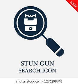 Stun gun search icon. Editable Stun gun search icon for web or mobile.