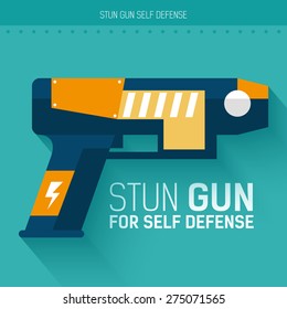 Stun gun for self defense. Vector icon illustration background. Colorful template for you design, web and mobile applications concept