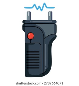 Stun gun shown as vector isolated illustration perfect for security themed design law enforcement equipment visuals and safety concept artwork