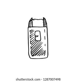 stun gun vector doodle sketch isolated on white background