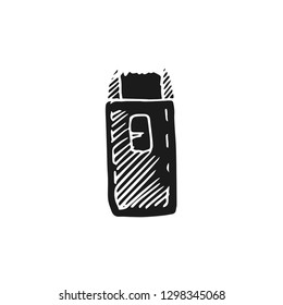 stun gun vector doodle sketch isolated on white background