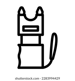 Stun Gun Vector Line Icon Design