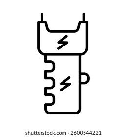 stun gun vector line icon design