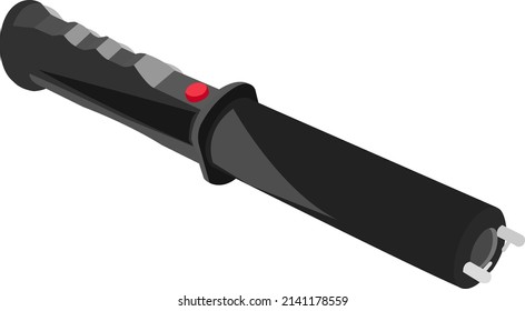 Stun gun weapon, illustration, vector on a white background.