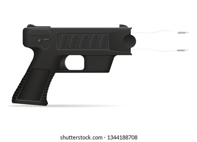 stun gun weapon self defense vector illustration isolated on white background