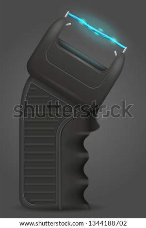stun gun weapon self defense vector illustration isolated on white background