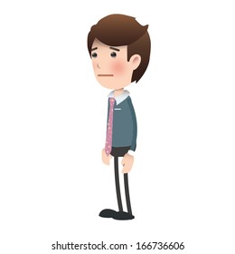 Stunned businessman over isolated background. Vector design. 