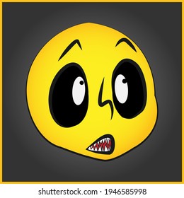 Stunned pdsk emoticon, with yellow color and high quality.