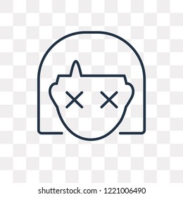Stunned vector outline icon isolated on transparent background, high quality linear Stunned transparency concept can be used web and mobile