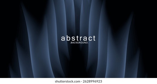 Uma impressionante renderização em 3D que representa um túnel escuro formado por linhas de néon preto, marinho e branco sobrepostas, criando um plano de fundo abstrato que atrai o espectador para suas profundezas.