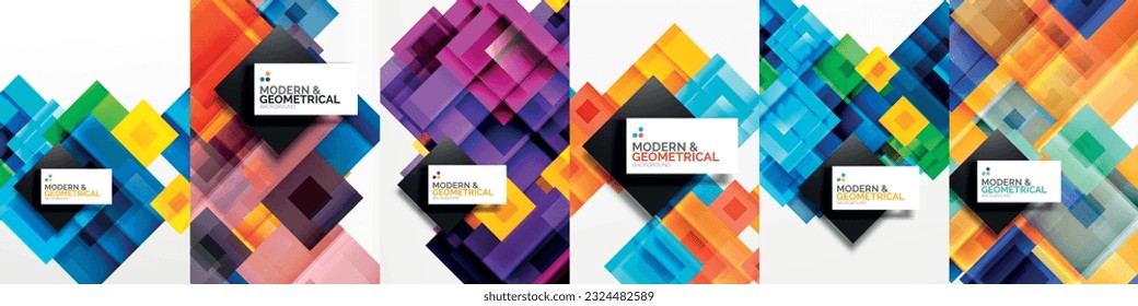Stunning abstract background design featuring a square geometric composition. This captivating artwork harmoniously blends shapes and patterns, creating a contemporary and dynamic visual experience