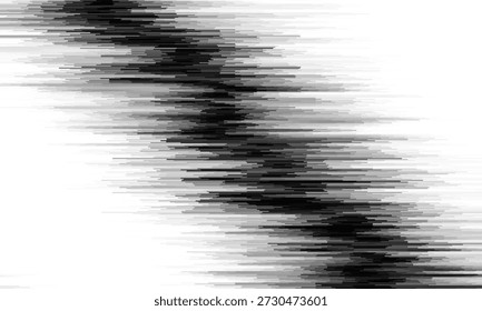 Impresionante textura de angustia de efecto de superposición de glitch de movimiento blanco negro distorsionado abstracto. Fondo digital entrelazado monocromo. Futurista grunge con rayas.