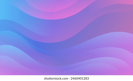 Impresionante fondo de onda de gradiente abstracto con múltiples ondas de colores que cambian suavemente de púrpura a azul. Perfecto para fondos de Sitio web, Medios sociales, Publicidad, Diseño de presentación