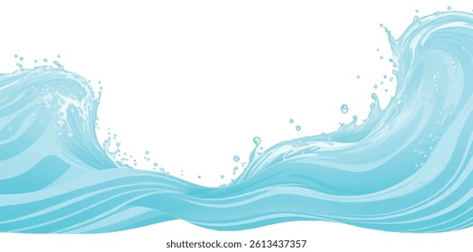 Stunning Abstract Ocean Wave Pattern in Soft Blue and Green Watercolor Shades, Ideal for Use as a Background in Coastal, Sea-Inspired, and Ocean-Themed Graphic Designs.

