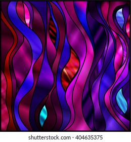 Stunning abstract stained glass window design, in purple and blue tones. Vector EPS-10 file, transparency used. 
