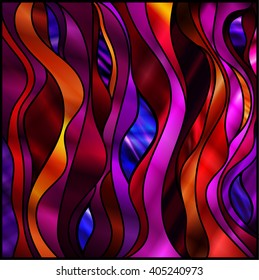 Stunning abstract stained glass window design, in red and purple tones. Vector EPS-10 file, transparency used. 