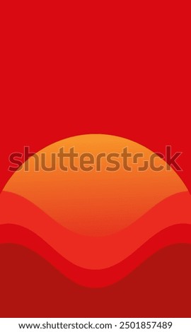 A Stunning Abstract Sunset Over Vibrant Waves in Bold and Bright Red Hues and Shades
