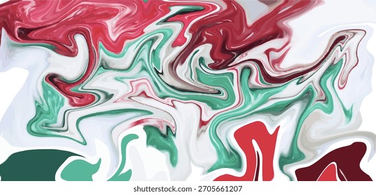 Impressionante padrão de redemoinho abstrato com tons vibrantes de vermelho, branco e verde, criando um pano de fundo de arte moderna dinâmica para projetos de design criativo e apresentações artísticas