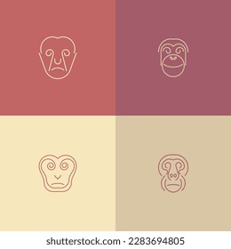 Stunning Aesthetic Design of an Ape in Minimalistic Outline