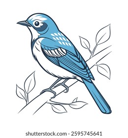 Stunning African Blue Flycatcher Design. Concept of Bird Design.