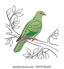 Stunning African Green Pigeon Design. Concept of Bird Design.