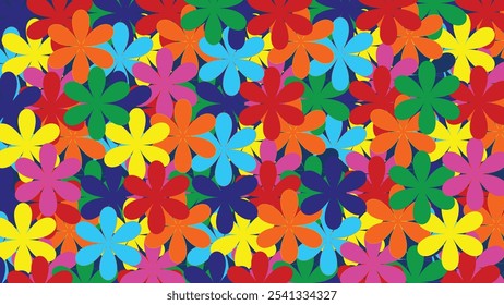 A stunning array of multicolored flowers arranged in a symphony of blossoms, bringing a rainbow garden to life.