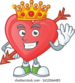 A stunning of arrow love stylized of King on cartoon mascot style
