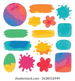 Stunning artistic watercolor vector elements for creative projects, perfect for invitations, posters, and branding.