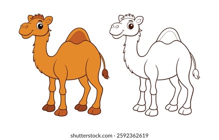 Stunning Bactrian Camel Coloring Page