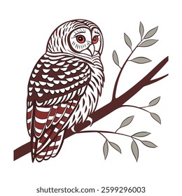 Stunning Barred Owl Design. Concept of Bird Design.