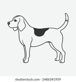 Stunning Beagle Line Art Vector, Perfect for Your Creative Projects