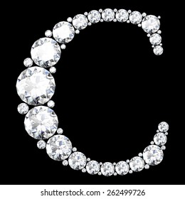 A stunning beautiful "C" set in diamonds