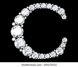 A stunning beautiful "C" set in diamonds