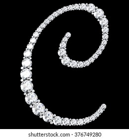 A stunning beautiful "C" set in diamonds. V.7