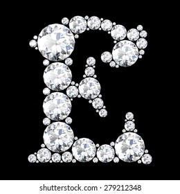 A stunning beautiful E set in diamonds