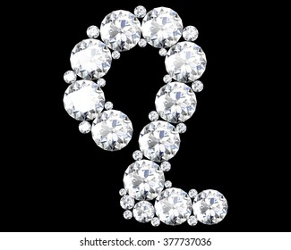 A stunning beautiful "I" set in diamonds. V. 9