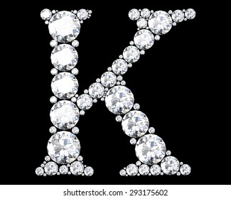 A stunning beautiful "K" set in diamonds
