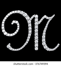 A stunning beautiful "M" set in diamonds. V.7
