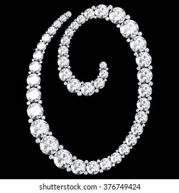 A stunning beautiful "O" set in diamonds. V.7