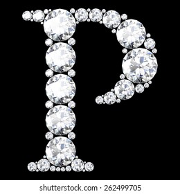 A stunning beautiful "P" set in diamonds