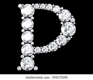 A stunning beautiful "P" set in diamonds