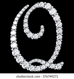 A stunning beautiful "Q" set in diamonds. V.7