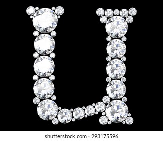 A stunning beautiful "U" set in diamonds