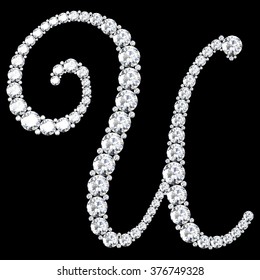 A stunning beautiful "U" set in diamonds. V.7