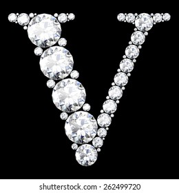 A stunning beautiful "V" set in diamonds